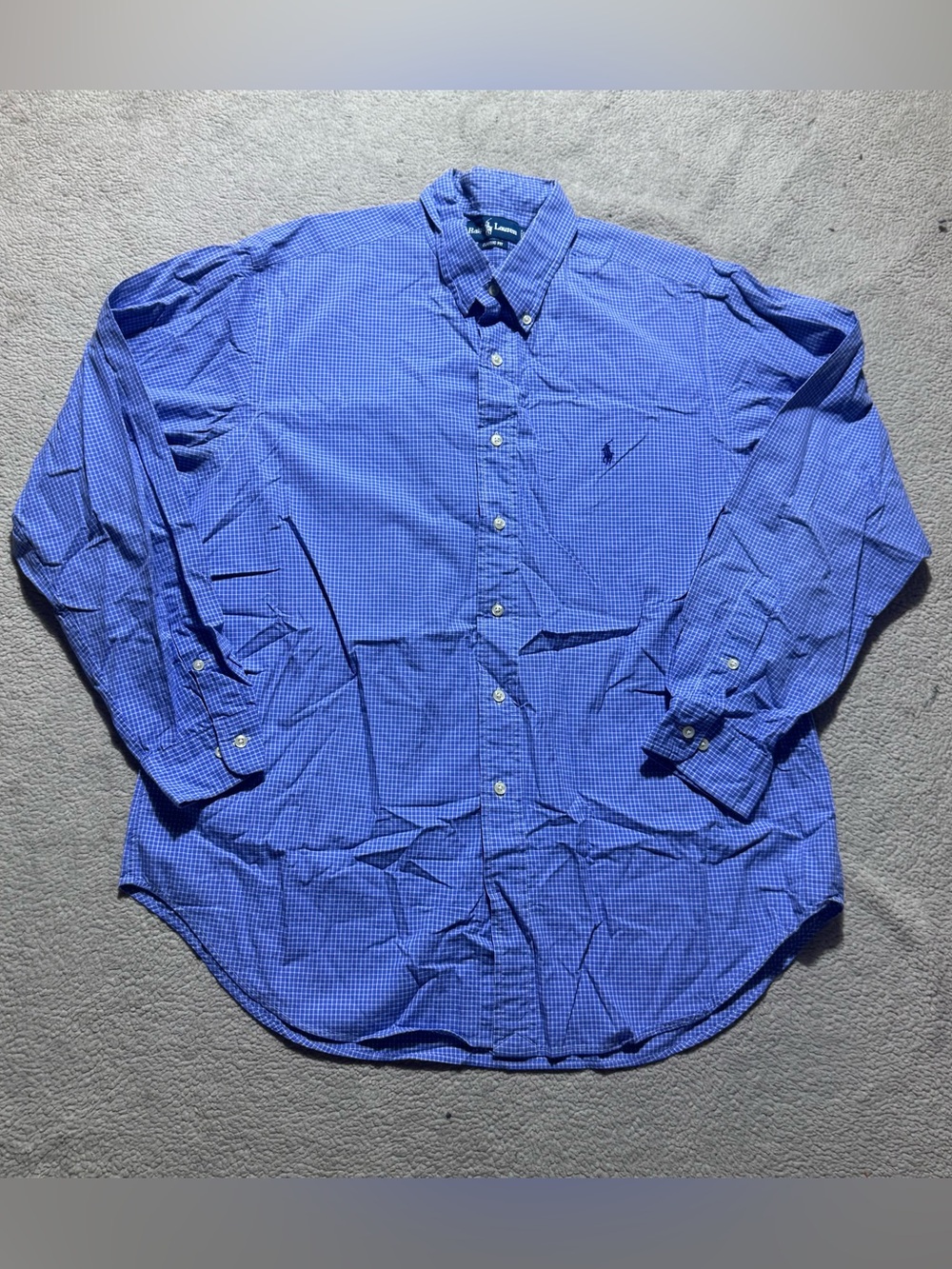 Ralph Lauren Shirt Mens 17.5 34/35 Classic Fit Check Button Up Long Sleeve Tee